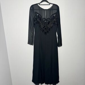Kevan Hall black beaded dress size 8